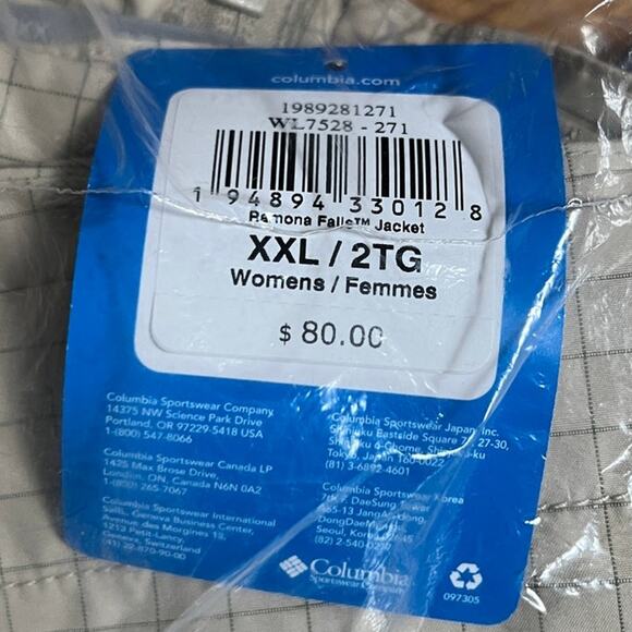 Columbia Plaid Ramona Falls Jacket NWT SEALED Size XXL - Picture 5 of 7